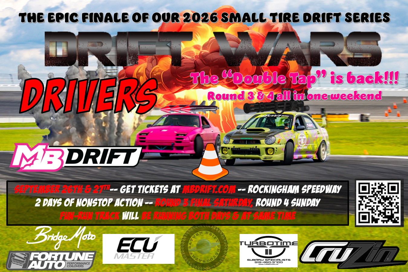 MB Drift Event #5 of 6 "Drift Wars" 2026 DRIVER REGISTRATON Sept 26th & 27th