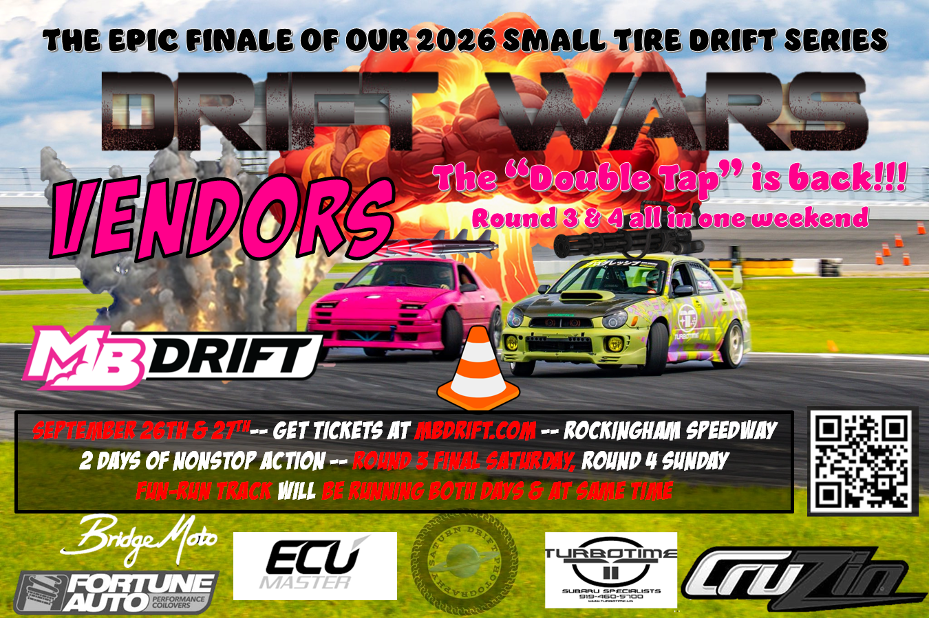 MB Drift Event #5 of 6 "Drift Wars" 2026 VENDOR REGISTRATON Sept 26th & 27th