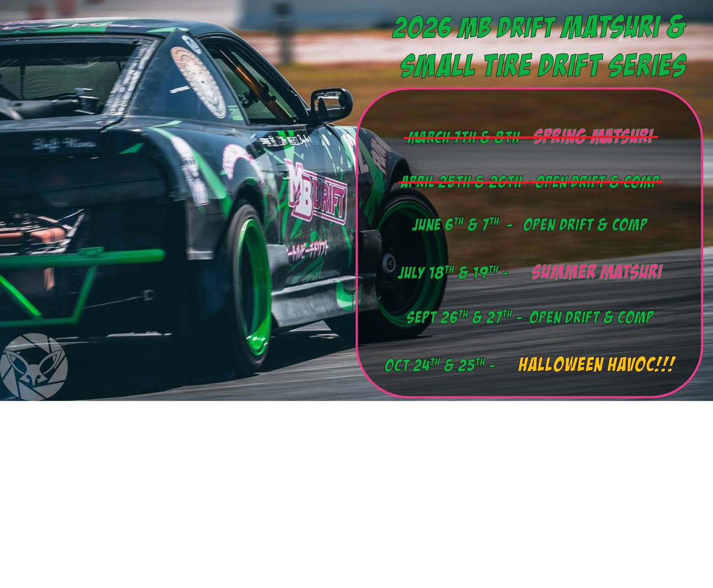 MB Drift Event #3 of 6 "The Smoke Show" 2026 SPECTATOR REGISTRATON June 7th & 8th